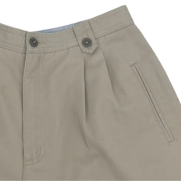 Vintage 90s LizSport High Waisted Mom Shorts Tan Chino Pleated Front | 27" Waist - Picture 4 of 8